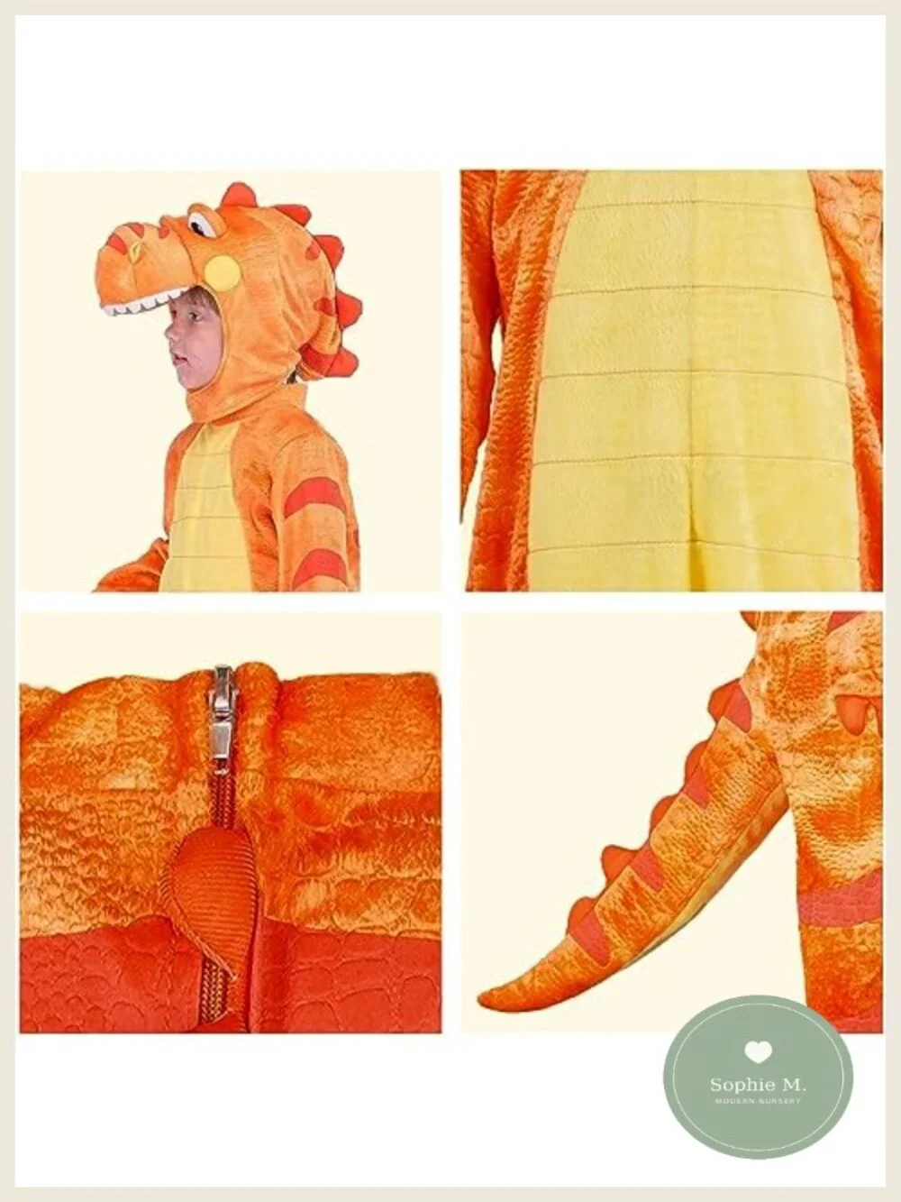 Toddler T-Rex Dinosaur Halloween Costume Kids Unisex with Egg and Booties